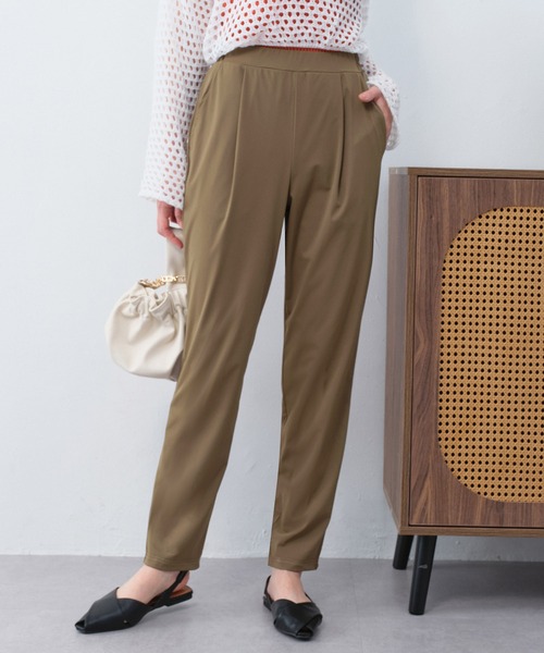 Viola e Viola（ヴィオラエヴィオラ）の「さらテロ楽ちんスティックパンツ（ショート丈）（その他パンツ・レディース・カーキ/ネイビー/ブラック/ダークブルー・L/M/3L/LL/4L/5L）」の3枚目の写真