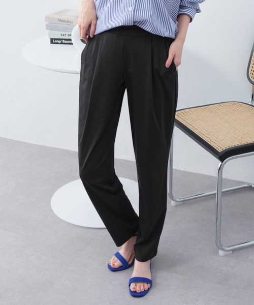 Viola e Viola（ヴィオラエヴィオラ）の「さらテロ楽ちんスティックパンツ（ショート丈）（その他パンツ・レディース・カーキ/ネイビー/ブラック/ダークブルー・L/M/3L/LL/4L/5L）」の2枚目の写真