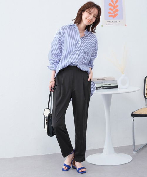 Viola e Viola（ヴィオラエヴィオラ）の「さらテロ楽ちんスティックパンツ（ショート丈）（その他パンツ・レディース・カーキ/ネイビー/ブラック/ダークブルー・L/M/3L/LL/4L/5L）」の10枚目の写真