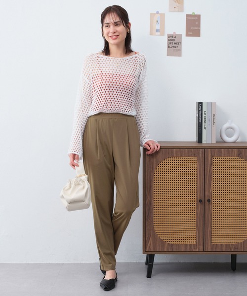 Viola e Viola（ヴィオラエヴィオラ）の「さらテロ楽ちんスティックパンツ（ショート丈）（その他パンツ・レディース・カーキ/ネイビー/ブラック/ダークブルー・L/M/3L/LL/4L/5L）」の9枚目の写真