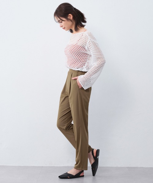 Viola e Viola（ヴィオラエヴィオラ）の「さらテロ楽ちんスティックパンツ（ショート丈）（その他パンツ・レディース・カーキ/ネイビー/ブラック/ダークブルー・L/M/3L/LL/4L/5L）」の14枚目の写真