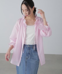 ◆［MFM］シアーストライプフリルシャツ