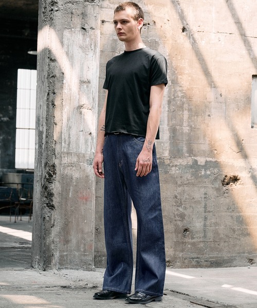 Regen Glanz ツータックワイドストレートデニムパンツ navy 完売品