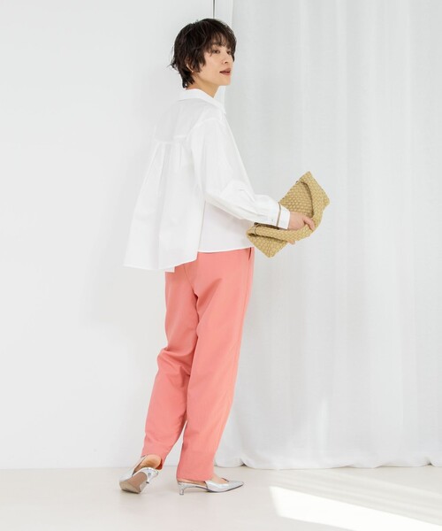 NOLLEY’S（ノーリーズ）の「コットンツイルシルケットシャツ（シャツ/ブラウス・レディース・サックスブルー/オフホワイト/イエロー・38）」の20枚目の写真