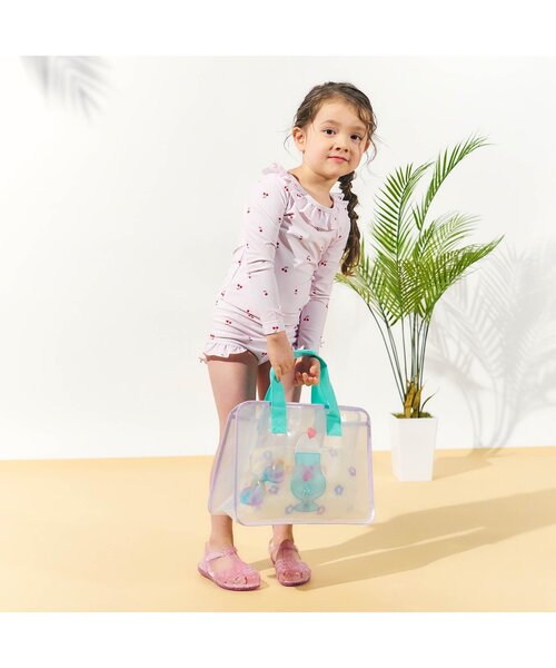 apres les cours（アプレレクール）の「モチーフスイムバッグ（スイムグッズ・キッズ・アイボリー/グレー/ピンク・FREE）」の4枚目の写真