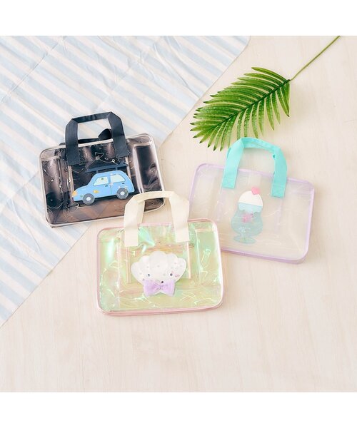 apres les cours（アプレレクール）の「モチーフスイムバッグ（スイムグッズ・キッズ・アイボリー/グレー/ピンク・FREE）」の5枚目の写真