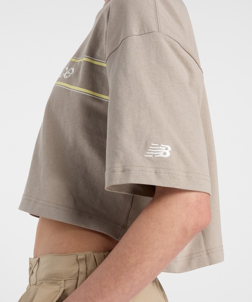 NEW BALANCE（ニューバランス）の「Athletics リニアロゴショートスリーブTシャツ（Tシャツ/カットソー・レディース・ホワイト/グレイッシュベージュ・LARGE/MEDIUM/SMALL）」の15枚目の写真