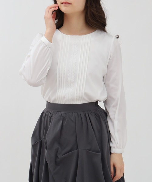 TRUDEA(トルディア)の「センターレースピンタックブラウス(シャツ/ブラウス・レディース・ホワイト/ベージュ・MEDIUM/LARGE)」の8枚目の写真