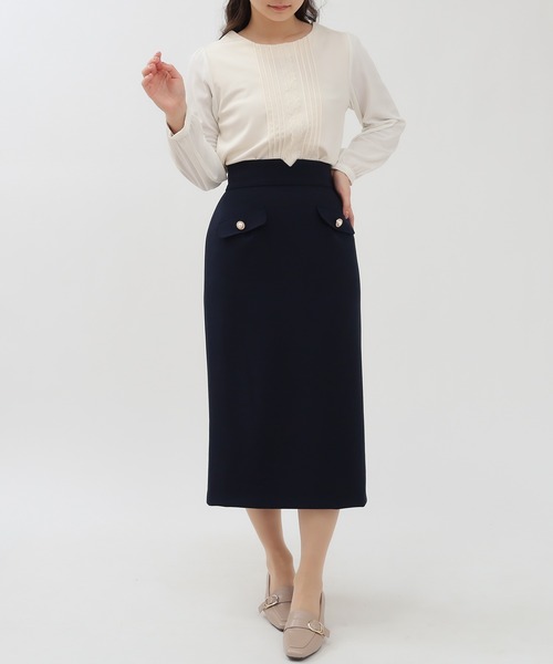 TRUDEA(トルディア)の「センターレースピンタックブラウス(シャツ/ブラウス・レディース・ホワイト/ベージュ・MEDIUM/LARGE)」の7枚目の写真