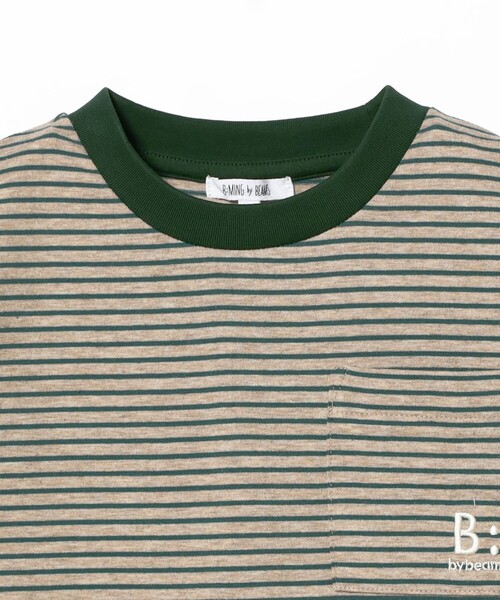 B:MING by BEAMS(ビーミングバイビームス)の「布帛コンビ ボーダー Tシャツ 2025SS(100~140cm)(Tシャツ/カットソー・キッズ・ベージュ/ブラウン系その他4・140/130/110/100/120)」の11枚目の写真