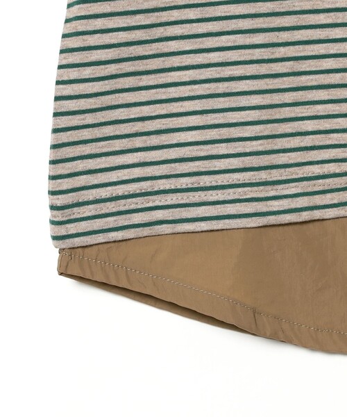 B:MING by BEAMS(ビーミングバイビームス)の「布帛コンビ ボーダー Tシャツ 2025SS(100~140cm)(Tシャツ/カットソー・キッズ・ベージュ/ブラウン系その他4・140/130/110/100/120)」の12枚目の写真