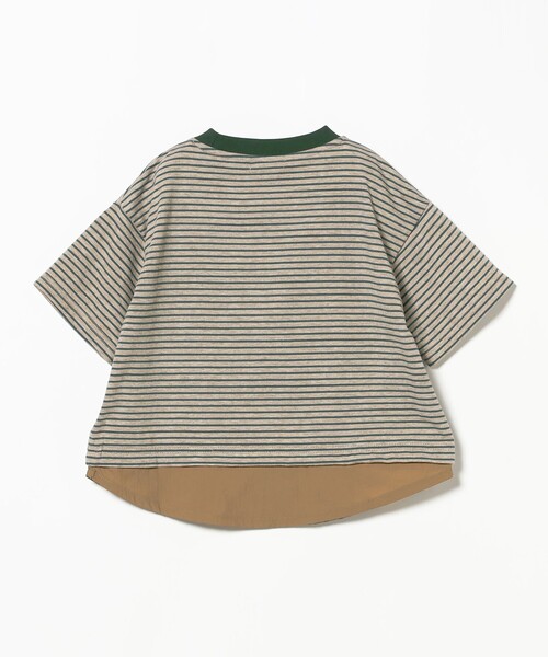 B:MING by BEAMS(ビーミングバイビームス)の「布帛コンビ ボーダー Tシャツ 2025SS(100~140cm)(Tシャツ/カットソー・キッズ・ベージュ/ブラウン系その他4・140/130/110/100/120)」の13枚目の写真