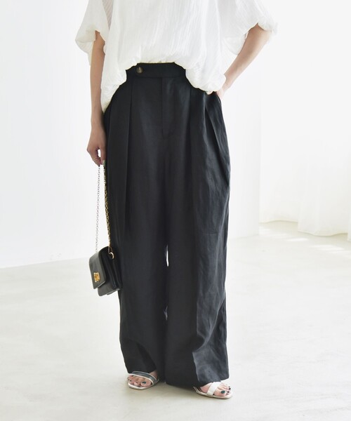 【新品未使用】リネン100%タックパンツ/yohaku /unisex 新品未使用】リネン100%タックパンツ/yohaku /unisex 楽天市場