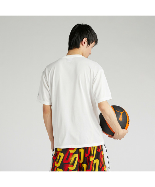 PUMA（プーマ）の「PUMA プーマ ユニセックス バスケットボール グラフィック ボール 半袖 Tシ（Tシャツ/カットソー・メンズ・ホワイト/ピンク系その他2/ブラック・LARGE/MEDIUM/SMALL/X-LARGE/XX-LARGE）」の4枚目の写真