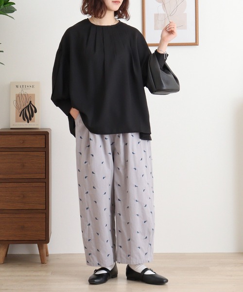 Emago（イマゴ）の「EMAGO 小鳥ドット刺繍バルーンパンツ（その他パンツ・レディース・グレー/ブラック/マスタード・FREE）」の11枚目の写真