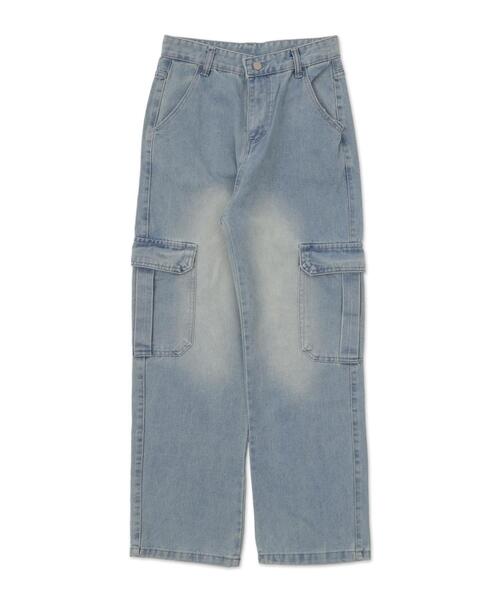 WOND（ウォンド）の「WOND/ワイドカーゴデニム（デニムパンツ・レディース・ライトインディゴブルー・MEDIUM/SMALL）」の7枚目の写真