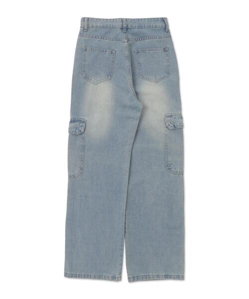 WOND（ウォンド）の「WOND/ワイドカーゴデニム（デニムパンツ・レディース・ライトインディゴブルー・MEDIUM/SMALL）」の8枚目の写真