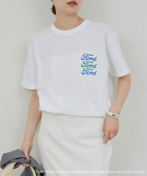 GALLARDAGALANTE(ガリャルダガランテ)の「【GOOD ROCK SPEED】Ford プリントTシャツ②(Tシャツ/カットソー・レディース・ホワイト/チャコールグレー・FREE)」の3枚目の写真