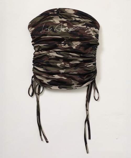 SPIRALGIRL（スパイラルガール）の「カモフラベアトップ（チューブトップ・レディース・ベージュ系/グリーン系・FREE）」の13枚目の写真