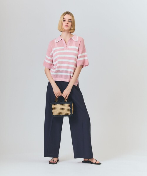 GRACE CLASS（グレースクラス）の「ワッフルボーダートップ（Tシャツ/カットソー・レディース・ピンク/ホワイト・36）」の2枚目の写真