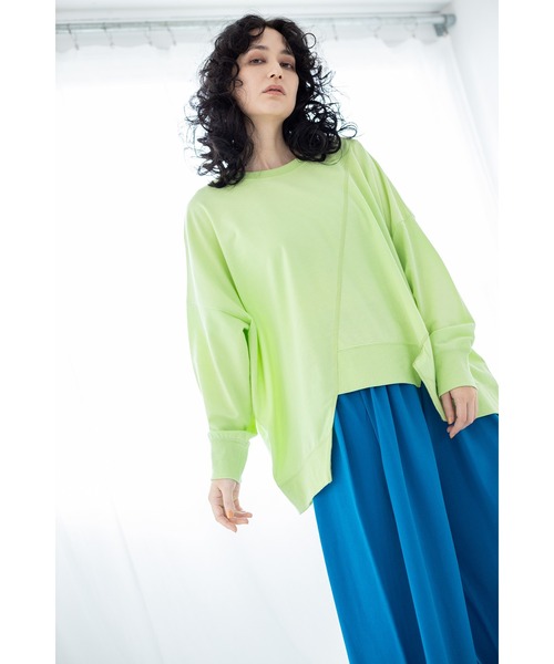 OSMOSIS（オズモーシス）の「裏毛切替プルオーバー（Tシャツ/カットソー・レディース・ライトグリーン/ブラック/ブルー/グレー・ONE SIZE）」の10枚目の写真