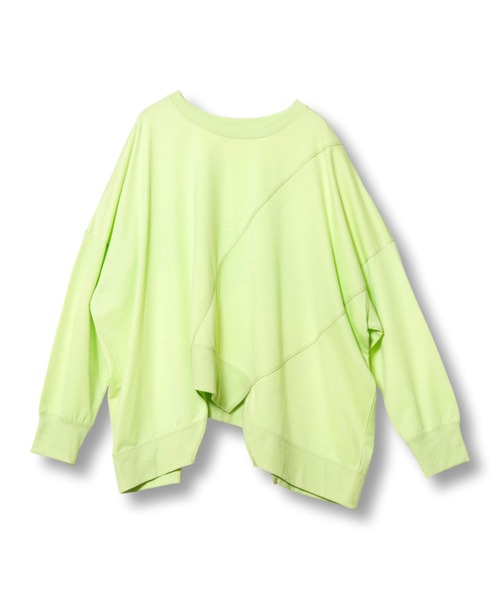 OSMOSIS（オズモーシス）の「裏毛切替プルオーバー（Tシャツ/カットソー・レディース・ライトグリーン/ブラック/ブルー/グレー・ONE SIZE）」の6枚目の写真
