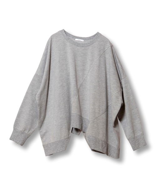 OSMOSIS（オズモーシス）の「裏毛切替プルオーバー（Tシャツ/カットソー・レディース・ライトグリーン/ブラック/ブルー/グレー・ONE SIZE）」の8枚目の写真