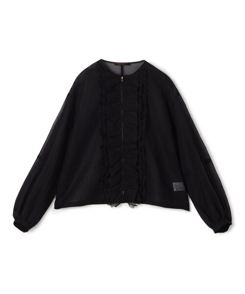 TOMORROWLAND collection(トゥモローランドコレクション)の「ルコットンオーガンジー ジップアップブラウス(シャツ/ブラウス・レディース・ネイビー/オレンジ/ホワイト・36)」の3枚目の写真