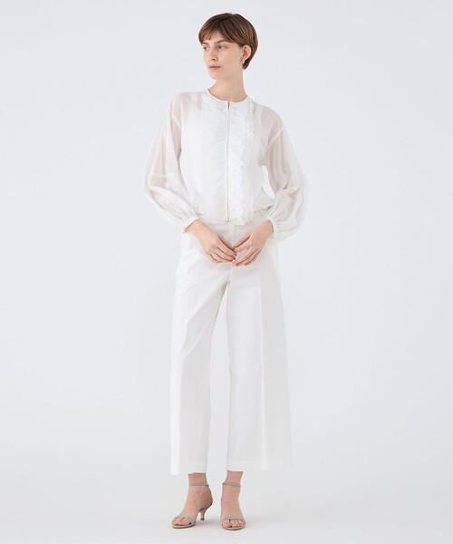 【TOMORROWLAND collection】ルコットンオーガンジー ジップアップブラウス TOMORROWLAND collection 【TOMORROWLAND collection】ル