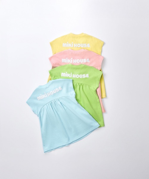 MIKI HOUSE（ミキハウス）の「【WEB限定】バックロゴ半袖ワンピース（ワンピース・キッズ・ライトグリーン/イエロー/ピンク/サックスブルー・120cm/110cm/90cm/130cm/80ｃｍ/100cm/140cm/150cm）」の5枚目の写真