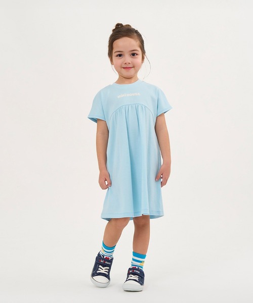 MIKI HOUSE（ミキハウス）の「【WEB限定】バックロゴ半袖ワンピース（ワンピース・キッズ・ライトグリーン/イエロー/ピンク/サックスブルー・120cm/110cm/90cm/130cm/80ｃｍ/100cm/140cm/150cm）」の9枚目の写真