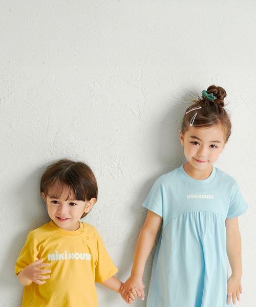 MIKI HOUSE（ミキハウス）の「【WEB限定】バックロゴ半袖ワンピース（ワンピース・キッズ・ライトグリーン/イエロー/ピンク/サックスブルー・120cm/110cm/90cm/130cm/80ｃｍ/100cm/140cm/150cm）」の8枚目の写真