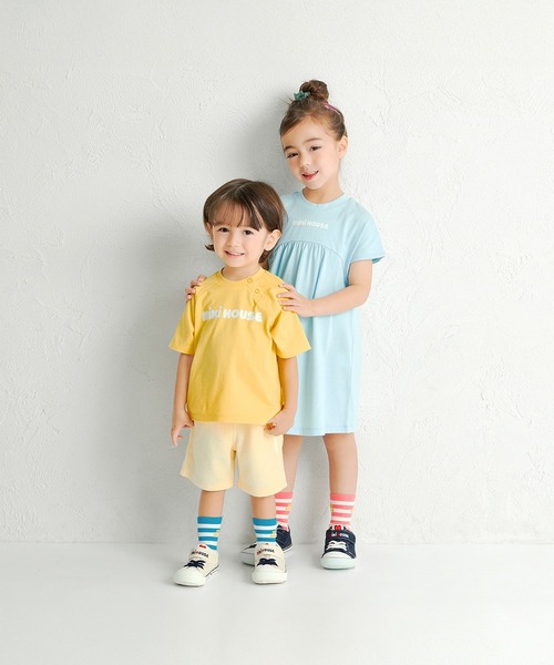 MIKI HOUSE（ミキハウス）の「【WEB限定】バックロゴ半袖ワンピース（ワンピース・キッズ・ライトグリーン/イエロー/ピンク/サックスブルー・120cm/110cm/90cm/130cm/80ｃｍ/100cm/140cm/150cm）」の6枚目の写真