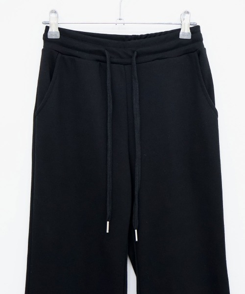 AKM スウェット　パンツ　ブーツカット　黒 AKM】 TEXBRID HIGH GAGE FLEECE SOLID EASY RIB -BLACK/BLACK