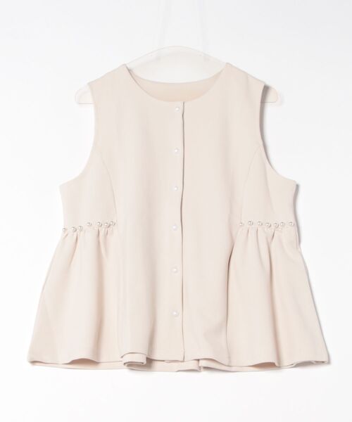each（イーチ）の「パールボタンペプラムノースリベスト（ベスト・レディース・グレイッシュブルー/オフホワイト/ブラック・FREE）」の17枚目の写真