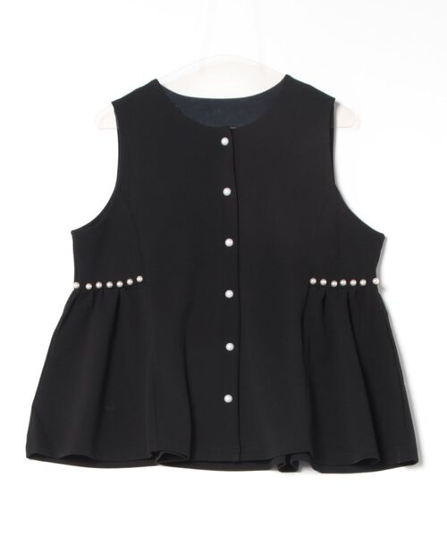 each（イーチ）の「パールボタンペプラムノースリベスト（ベスト・レディース・グレイッシュブルー/オフホワイト/ブラック・FREE）」の18枚目の写真