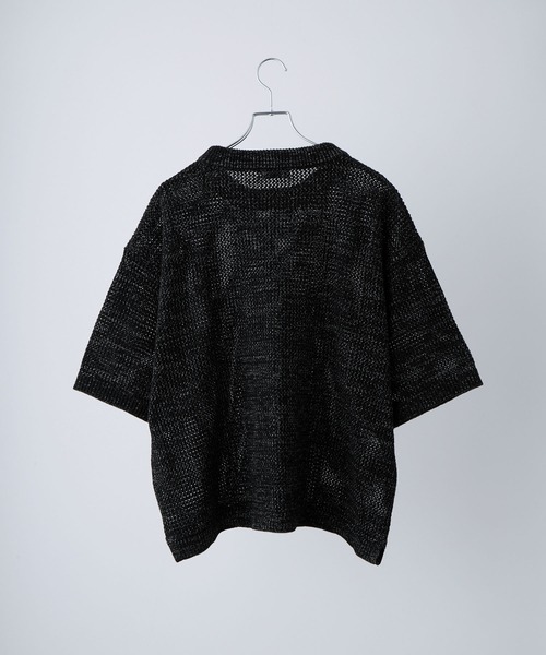 VELNUS（ベルナス）の「【VELNUS】Watermark knitting loose short sleeve lame summer knit/透かし編みルーズ半袖ラメサマーニット（Tシャツ/カットソー・メンズ・ホワイト/ブルー/ブラック/ブラウン/ボルドー・S/M/L）」の10枚目の写真