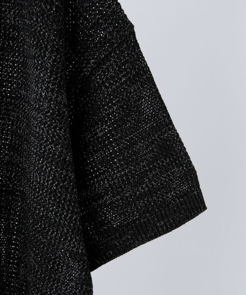 VELNUS（ベルナス）の「【VELNUS】Watermark knitting loose short sleeve lame summer knit/透かし編みルーズ半袖ラメサマーニット（Tシャツ/カットソー・メンズ・ホワイト/ブルー/ブラック/ブラウン/ボルドー・S/M/L）」の14枚目の写真