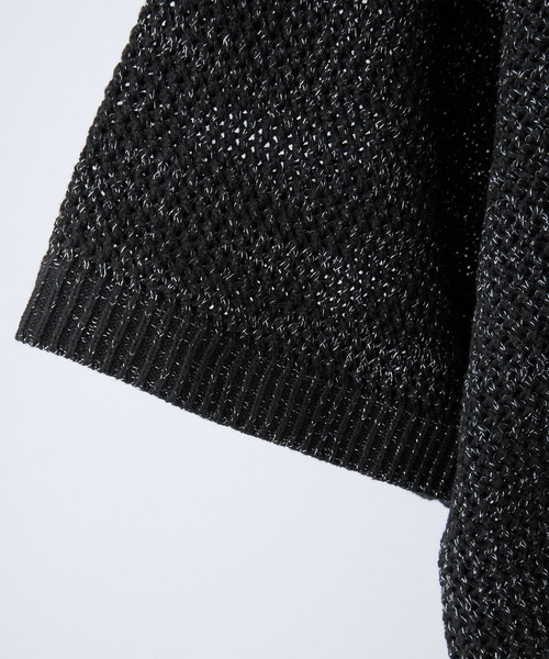 VELNUS（ベルナス）の「【VELNUS】Watermark knitting loose short sleeve lame summer knit/透かし編みルーズ半袖ラメサマーニット（Tシャツ/カットソー・メンズ・ホワイト/ブルー/ブラック/ブラウン/ボルドー・S/M/L）」の15枚目の写真