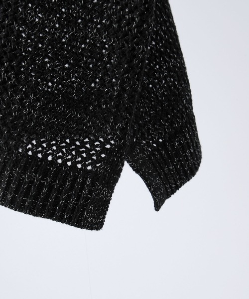 VELNUS（ベルナス）の「【VELNUS】Watermark knitting loose short sleeve lame summer knit/透かし編みルーズ半袖ラメサマーニット（Tシャツ/カットソー・メンズ・ホワイト/ブルー/ブラック/ブラウン/ボルドー・S/M/L）」の17枚目の写真