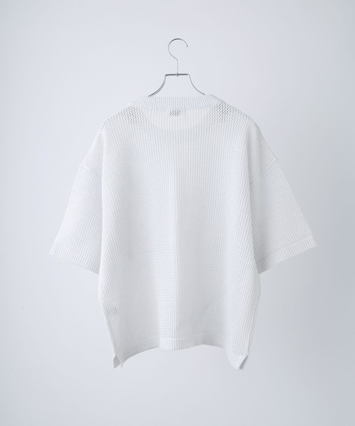 VELNUS（ベルナス）の「【VELNUS】Watermark knitting loose short sleeve lame summer knit/透かし編みルーズ半袖ラメサマーニット（Tシャツ/カットソー・メンズ・ホワイト/ブルー/ブラック/ブラウン/ボルドー・S/M/L）」の20枚目の写真