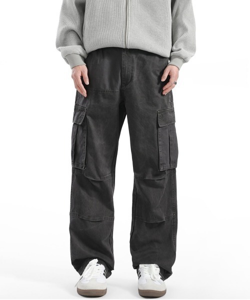 NEW GENTLEMAN（ニュージェントルマン）の「ラングレー ワイドストレート カーゴパンツ（カーゴパンツ・メンズ・ダークグレー/オリーブ・M/S/L）」の13枚目の写真