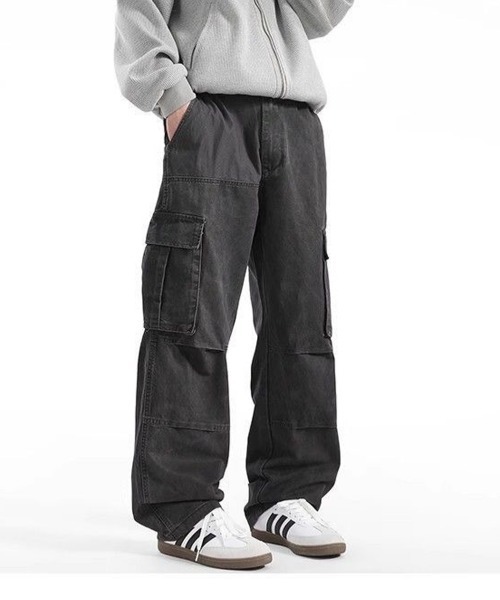 NEW GENTLEMAN（ニュージェントルマン）の「ラングレー ワイドストレート カーゴパンツ（カーゴパンツ・メンズ・ダークグレー/オリーブ・M/S/L）」の12枚目の写真