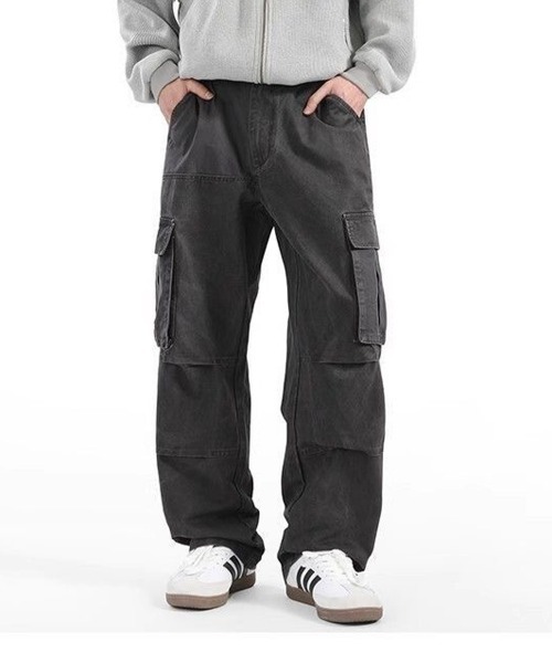 NEW GENTLEMAN（ニュージェントルマン）の「ラングレー ワイドストレート カーゴパンツ（カーゴパンツ・メンズ・ダークグレー/オリーブ・M/S/L）」の11枚目の写真