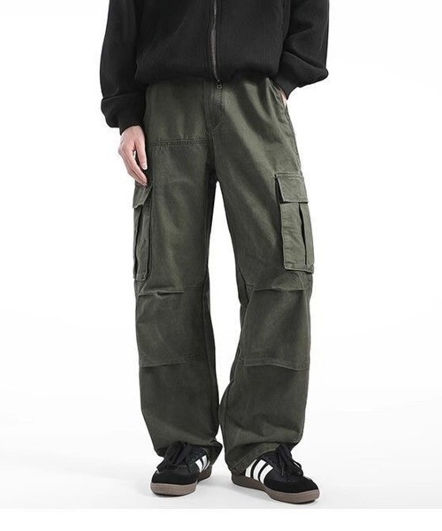NEW GENTLEMAN（ニュージェントルマン）の「ラングレー ワイドストレート カーゴパンツ（カーゴパンツ・メンズ・ダークグレー/オリーブ・M/S/L）」の6枚目の写真