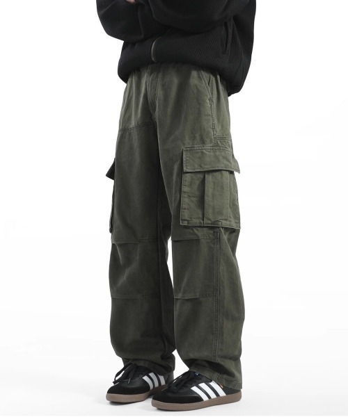 NEW GENTLEMAN（ニュージェントルマン）の「ラングレー ワイドストレート カーゴパンツ（カーゴパンツ・メンズ・ダークグレー/オリーブ・M/S/L）」の5枚目の写真