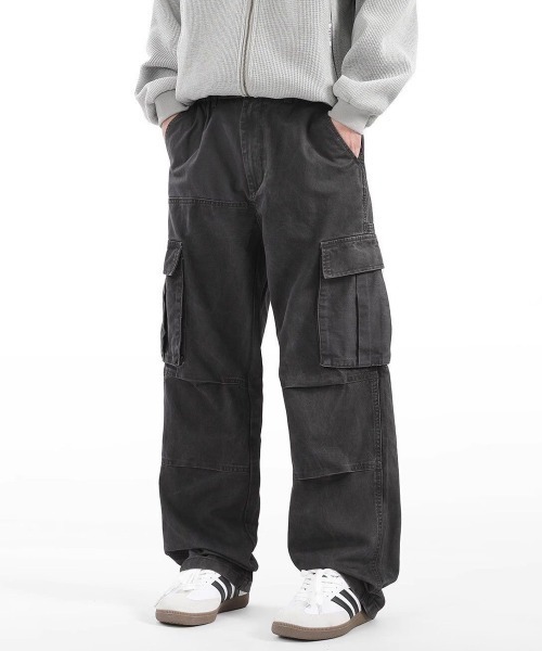 NEW GENTLEMAN（ニュージェントルマン）の「ラングレー ワイドストレート カーゴパンツ（カーゴパンツ・メンズ・ダークグレー/オリーブ・M/S/L）」の14枚目の写真