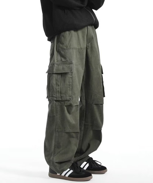 NEW GENTLEMAN（ニュージェントルマン）の「ラングレー ワイドストレート カーゴパンツ（カーゴパンツ・メンズ・ダークグレー/オリーブ・M/S/L）」の8枚目の写真