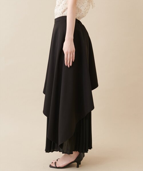 natural couture（ナチュラルクチュール）の「【大人ナチュ】アシメプリーツスカート（スカート・レディース・オフホワイト/ブラック・FREE）」の12枚目の写真