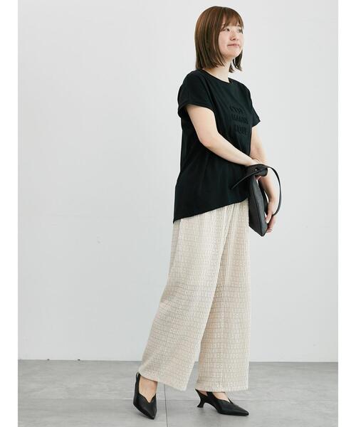 Lugnoncure（ルノンキュール）の「エンボスロゴTシャツ（Tシャツ/カットソー・レディース・ブラック/オフホワイト/ブルー/ベージュ・F）」の9枚目の写真